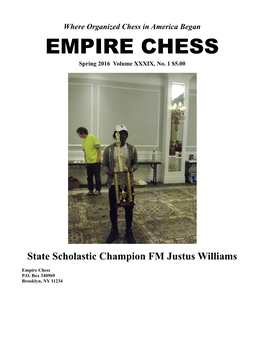 EMPIRE CHESS Spring 2016 Volume XXXIX, No