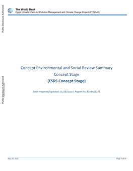 Concept-Environmental-And-Social-Review-Summary-ESRS-Egypt-Greater-Cairo-Air