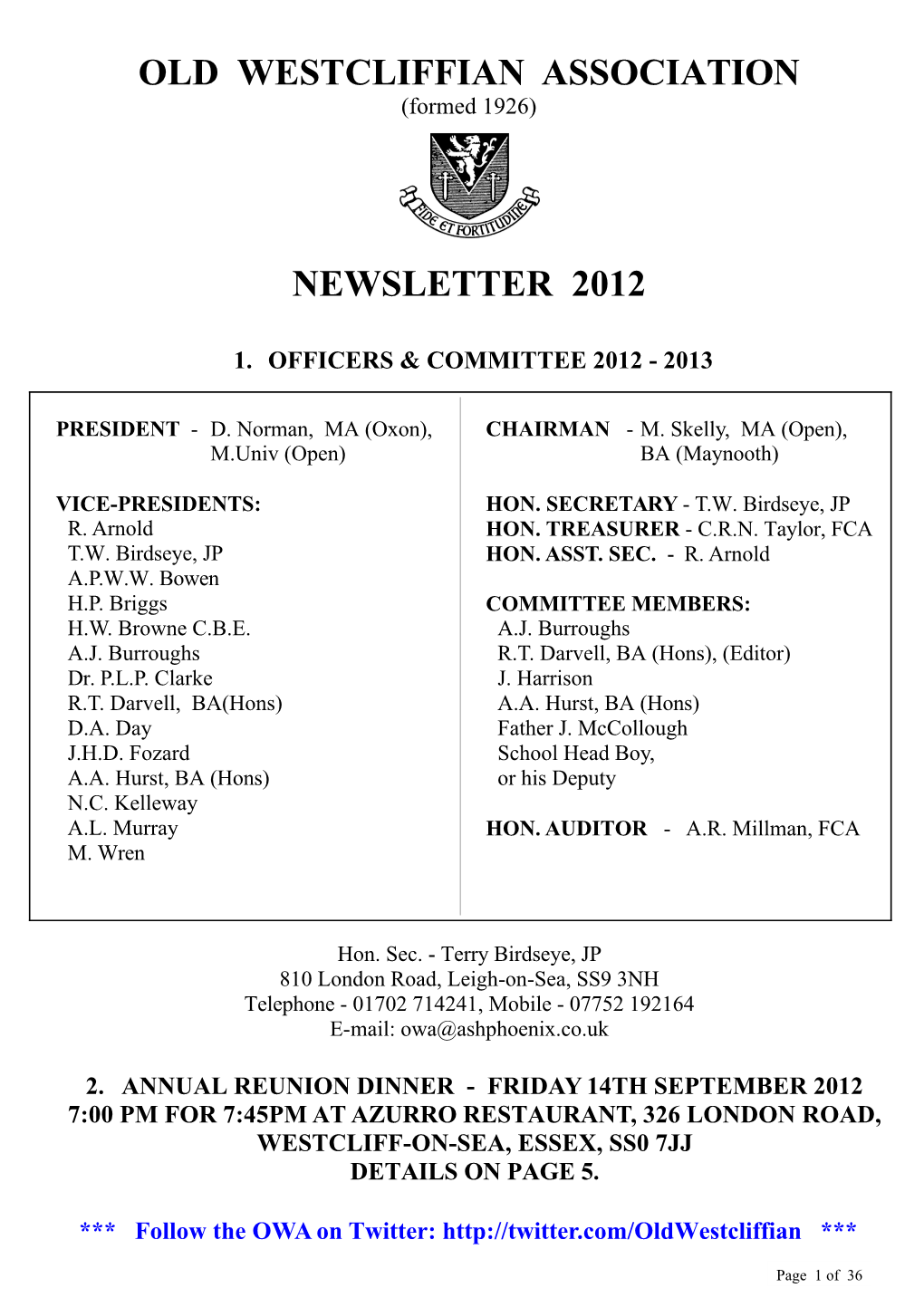 OWA Newsletter 2012 PDF File