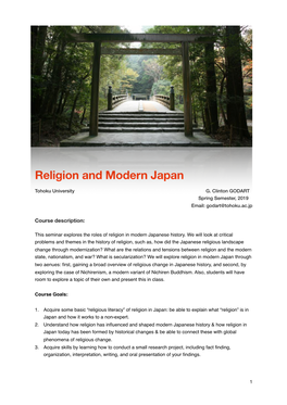 Religion and Modern Japan 2019