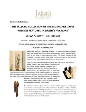 The Eclectic Collection of the Legendary Gypsy Rose Lee Featured in Julien’S Auctions’ Icons & Idols: Hollywood
