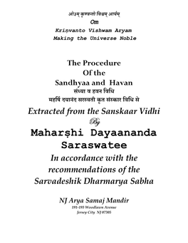 Hawan and Sandhya Booklet