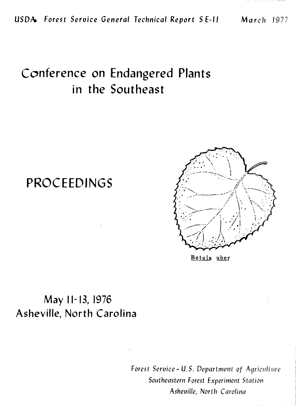 Conference on Endangered P in the Southeast PROCEED