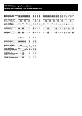17/17A/X17 Middlesbrough to Yarm and Stockton Via Thornaby - Valid from Sunday, April 11, 2021 to Thursday, September 9, 2021