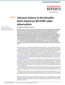 Volcanic History in the Smythii Basin Based on SELENE Radar Observation