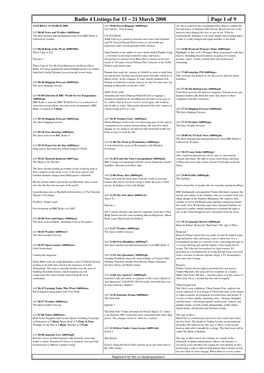 Radio 4 Listings for 15 – 21 March 2008 Page 1 of 9 SATURDAY 15 MARCH 2008 SAT 10:00 Excess Baggage (B0094yp1) 2/4