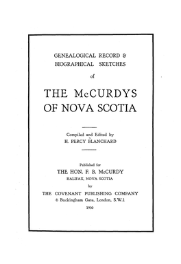 THE Mccurdys of NOVA SCOTIA