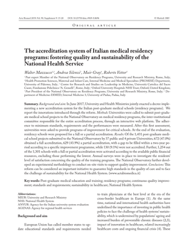 The Accreditation System of Italian Medical Residency Programs