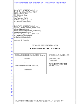 Plaintiffs' Amended Complaint Case No. 3:17-Cv-02824-Jst 1 2