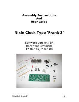 Nixie Clock Type ‘Frank 3’
