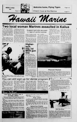 Two Local Woman Marines Assaulted in Kailua by Sgt