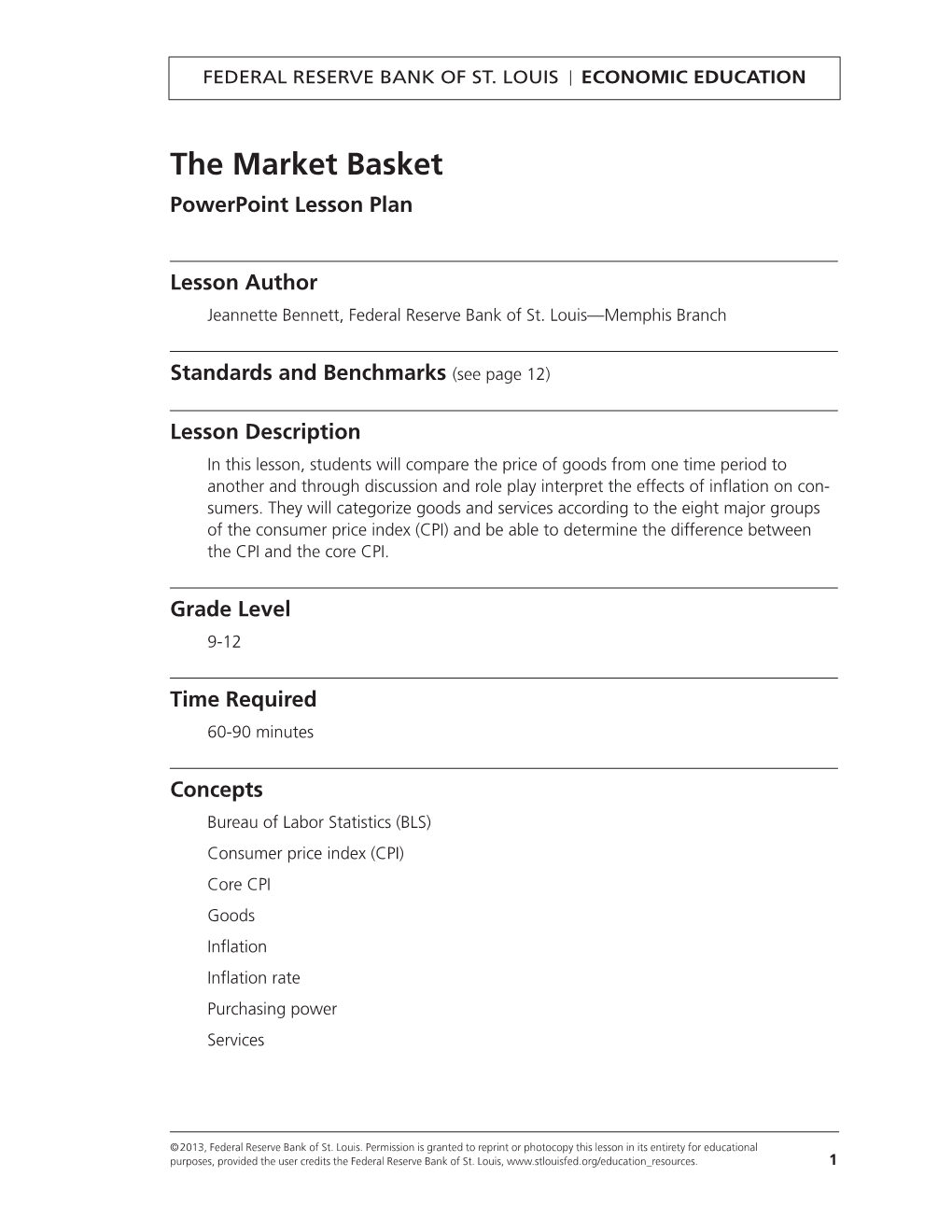 The Market Basket Powerpoint Lesson Plan