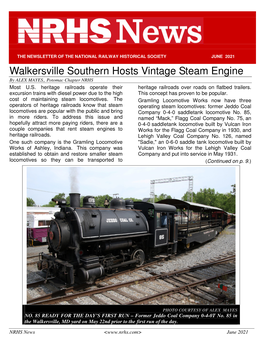 Walkersville Southern Hosts Vintage Steam Engine by ALEX MAYES,, Potomac Chapter NRHS Most U.S