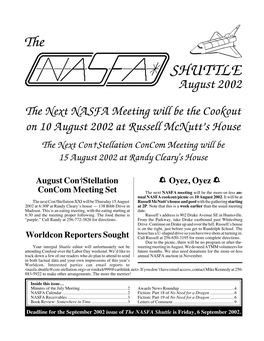 NASFA 'Shuttle' Aug 2002