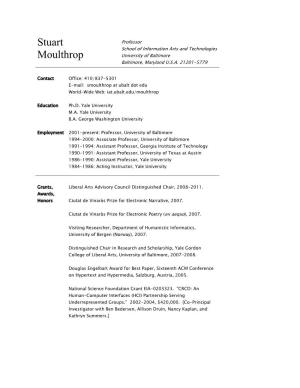 Stuart Moulthrop Curriculum Vitae - Page 2