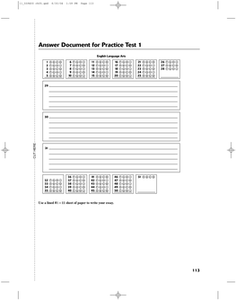Answer Document for Practice Test 1