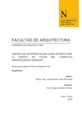 Facultad De Arquitectura Carrera De Arquitectura