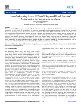 Non-Performing Assets (NPA) of Regional Rural Banks of Maharashtra