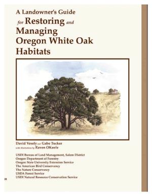 Landowner's Guide to Restoring and Managing Oregon White Oak Habitats