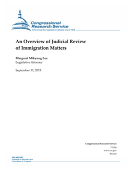 An Overview of Judicial Review of Immigration Matters