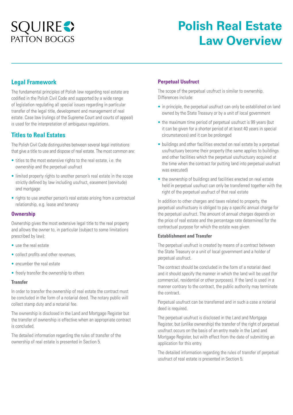 Polish Real Estate Law Overview