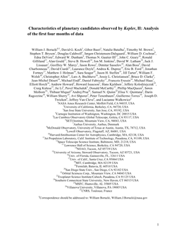 Characteristics of Planetary Candidates Observed by Kepler, II: Analysis of the First Four Months of Data