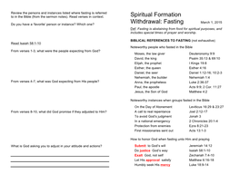 Spiritual Formation Withdrawal