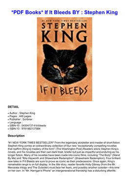 *PDF Books* If It Bleeds by : Stephen King