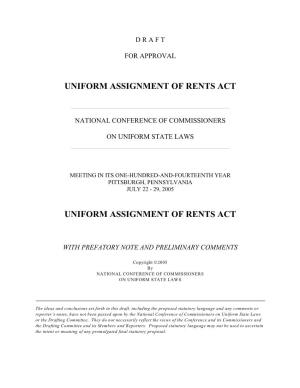 Uniform Assignment of Rents Act