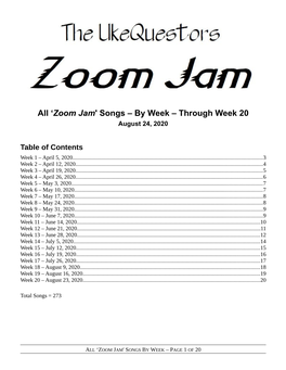 'Zoom Jam' Songs