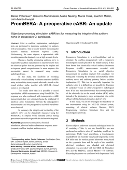 Prombera: a Preoperative Eabr: an Update