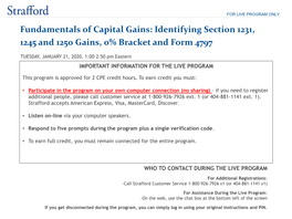 Identifying Section 1231, 1245 and 1250 Gains, 0% Bracket and Form 4797