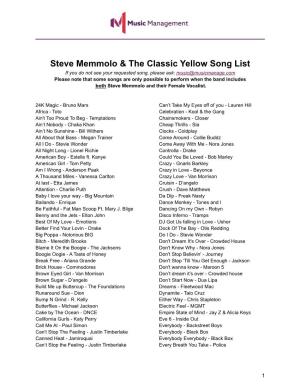 Classic Yellow Song List