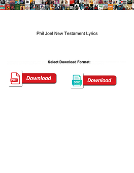 Phil Joel New Testament Lyrics