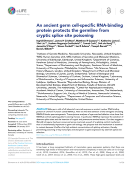 An Ancient Germ Cell-Specific RNA-Binding Protein Protects