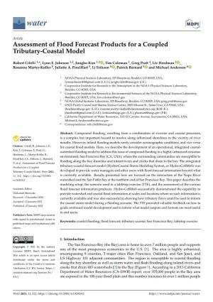 Assessment of Flood Forecast Products for a Coupled Tributary-Coastal Model