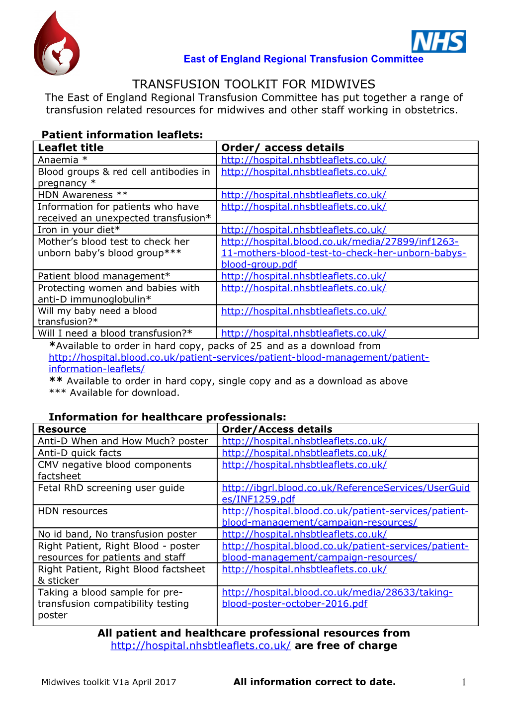 East of England Regional Transfusion Committee