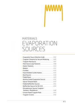 Evaporation Sources