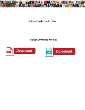 Nikon Cash Back Offer