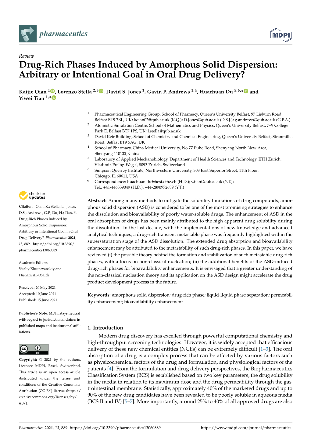 Drug-Rich Phases Induced by Amorphous Solid Dispersion: Arbitrary Or Intentional Goal in Oral Drug Delivery?