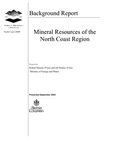 Mineral Resources of the North Coast Region