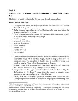 Lec-4 History of Social Welfare Developments in the UK