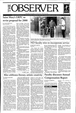 Saint Mary's LRPC to Revise Proposal for 2000 ND Faculty Tries To