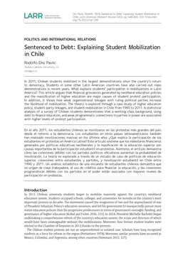 Sentenced to Debt: Explaining Student Mobilization in Chile