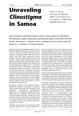 Unraveling Clinostigma in Samoa