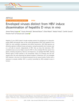 Enveloped Viruses Distinct from HBV Induce Dissemination of Hepatitis D Virus in Vivo