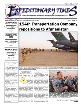 154Th Transportation Company Repositions to Afghanistan