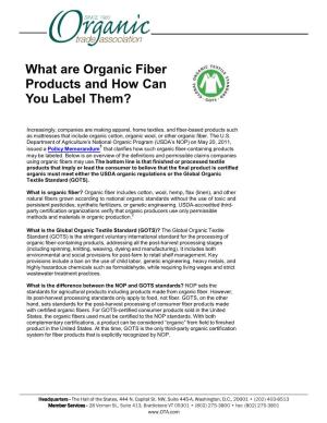 What Are Organic Fiber Products and How Can You Label Them?