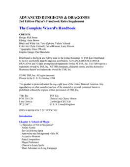 Complete Wizard's Handbook.Pdf