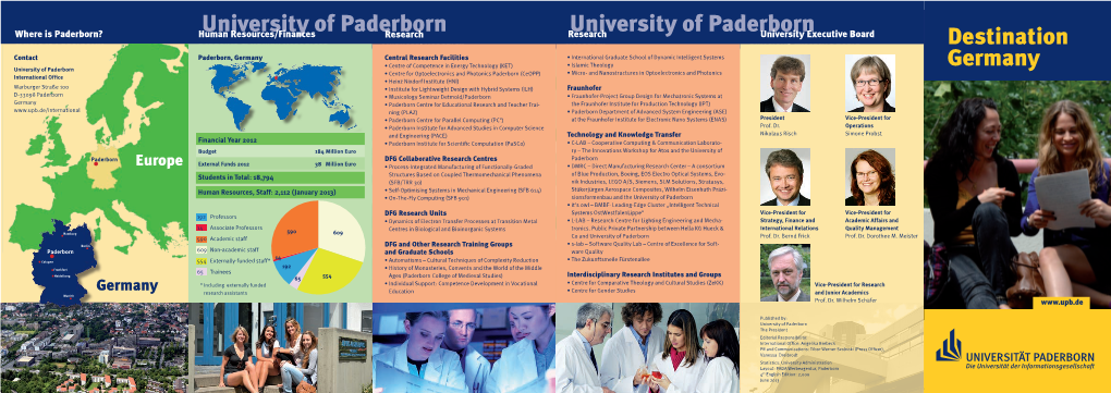 University of Paderborn Destination Germany University of Paderborn